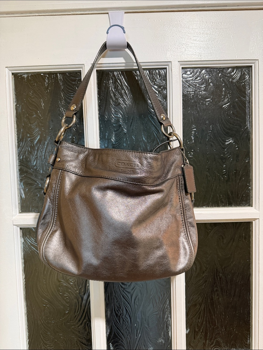 Coach Dark Brown Leather Hobo Shoulder Bag